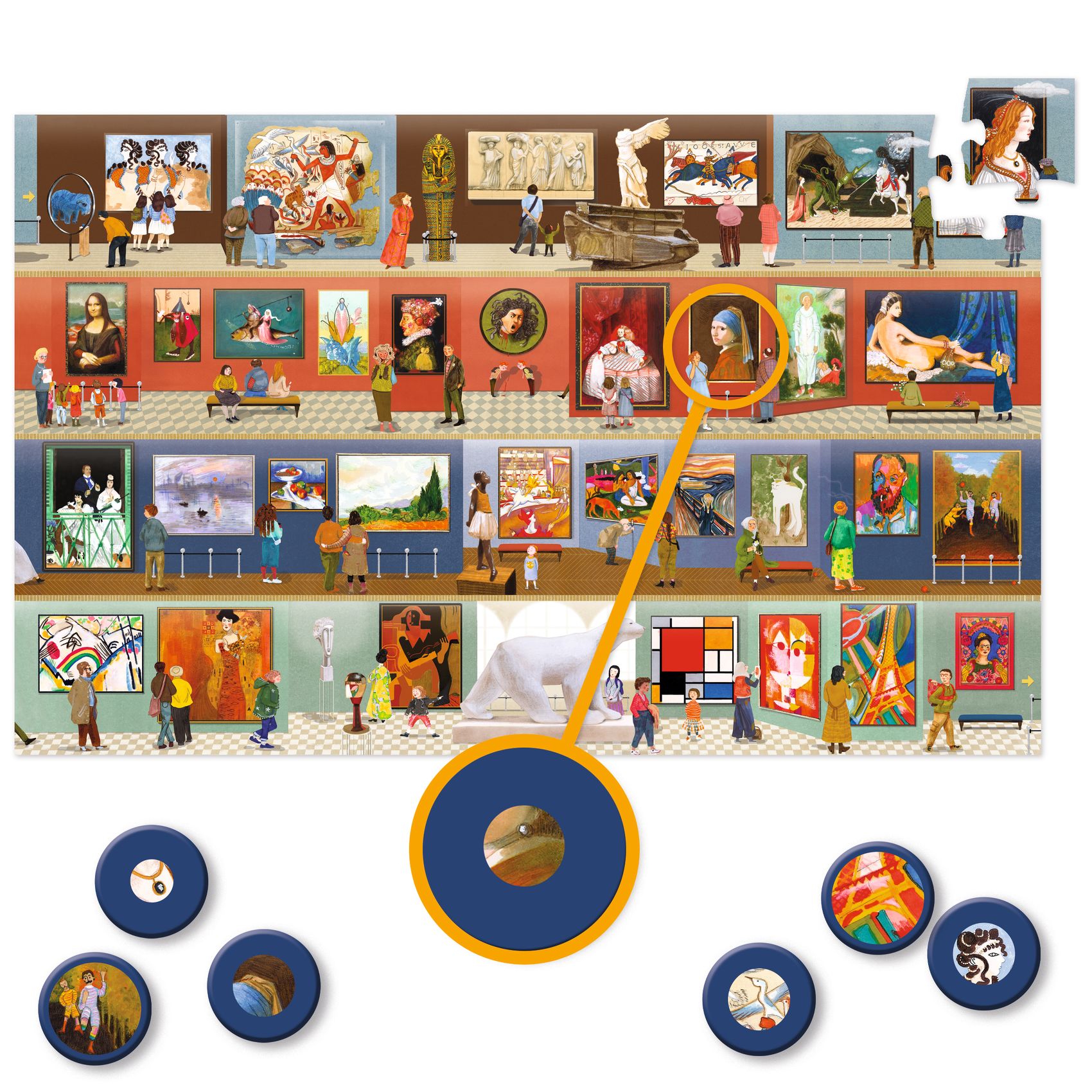 Megfigyeltető puzzle - A múzeumban, 500 db-os - At the Museum + booklet