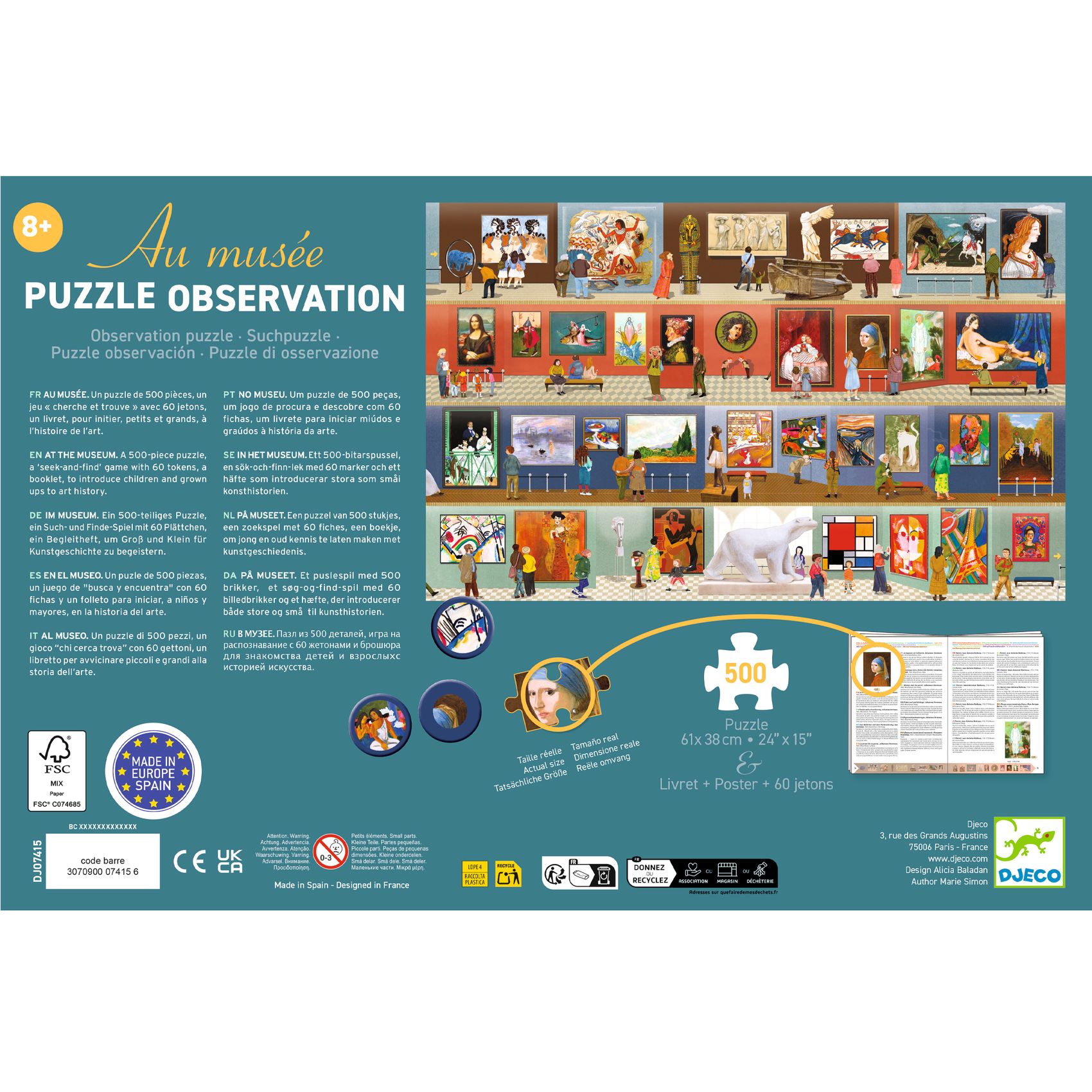 Megfigyeltető puzzle - A múzeumban, 500 db-os - At the Museum + booklet