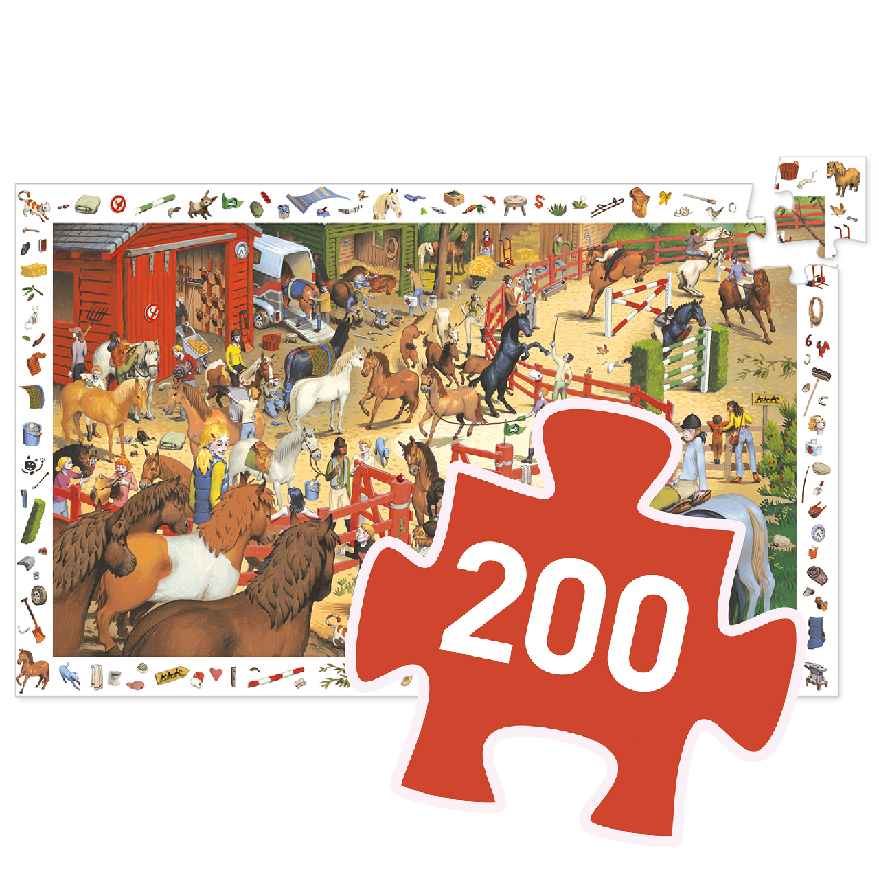 Megfigyeltető puzzle - Lovaglás, 200 db-os - Horse riding