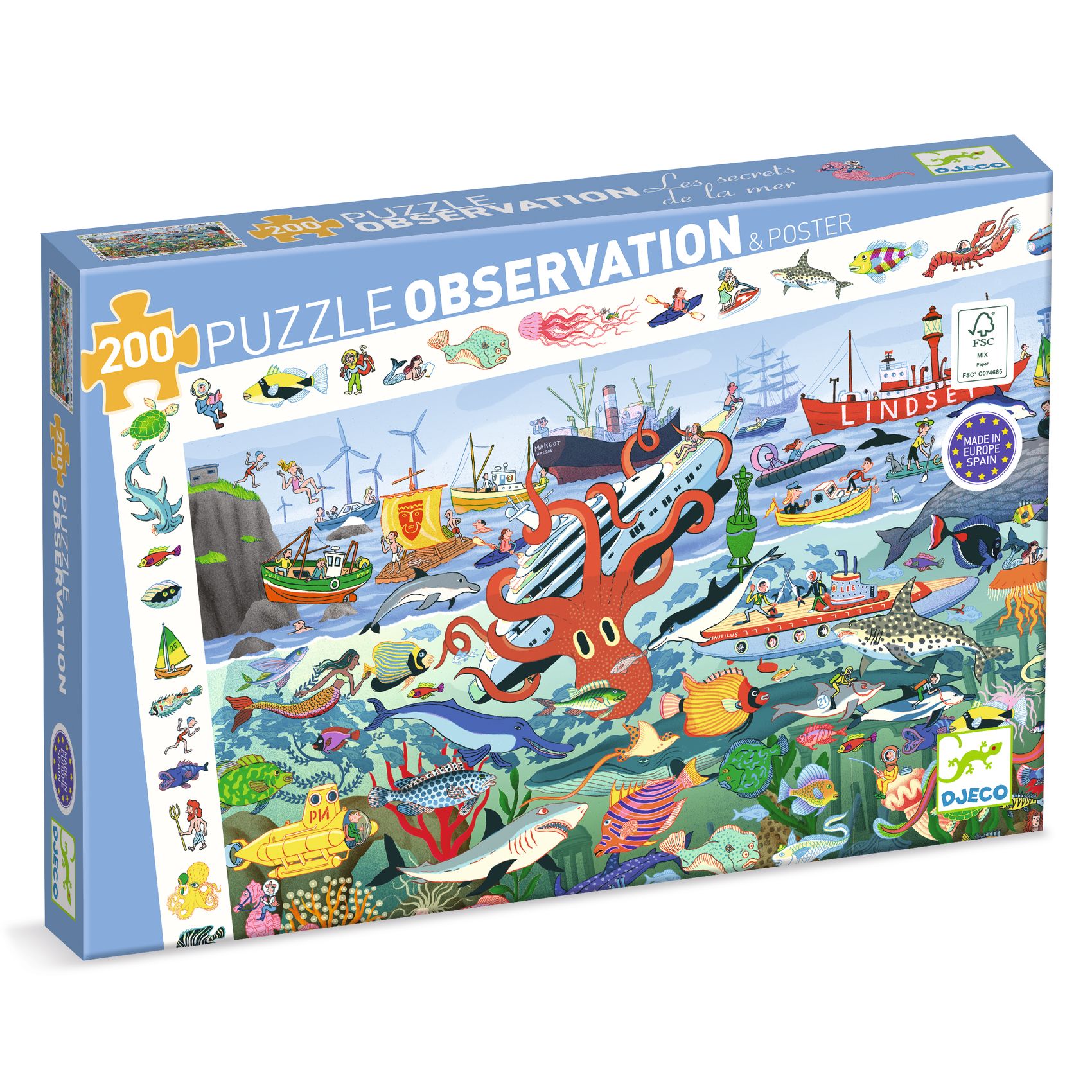 Megfigyeltető puzzle - Tenger titkai, 200 db-os - Secrets of the Sea