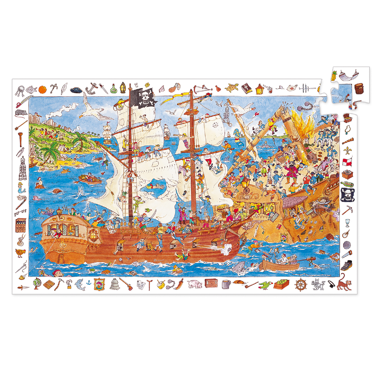 Megfigyeltető puzzle - Kalózok, 100 db-os - Pirates