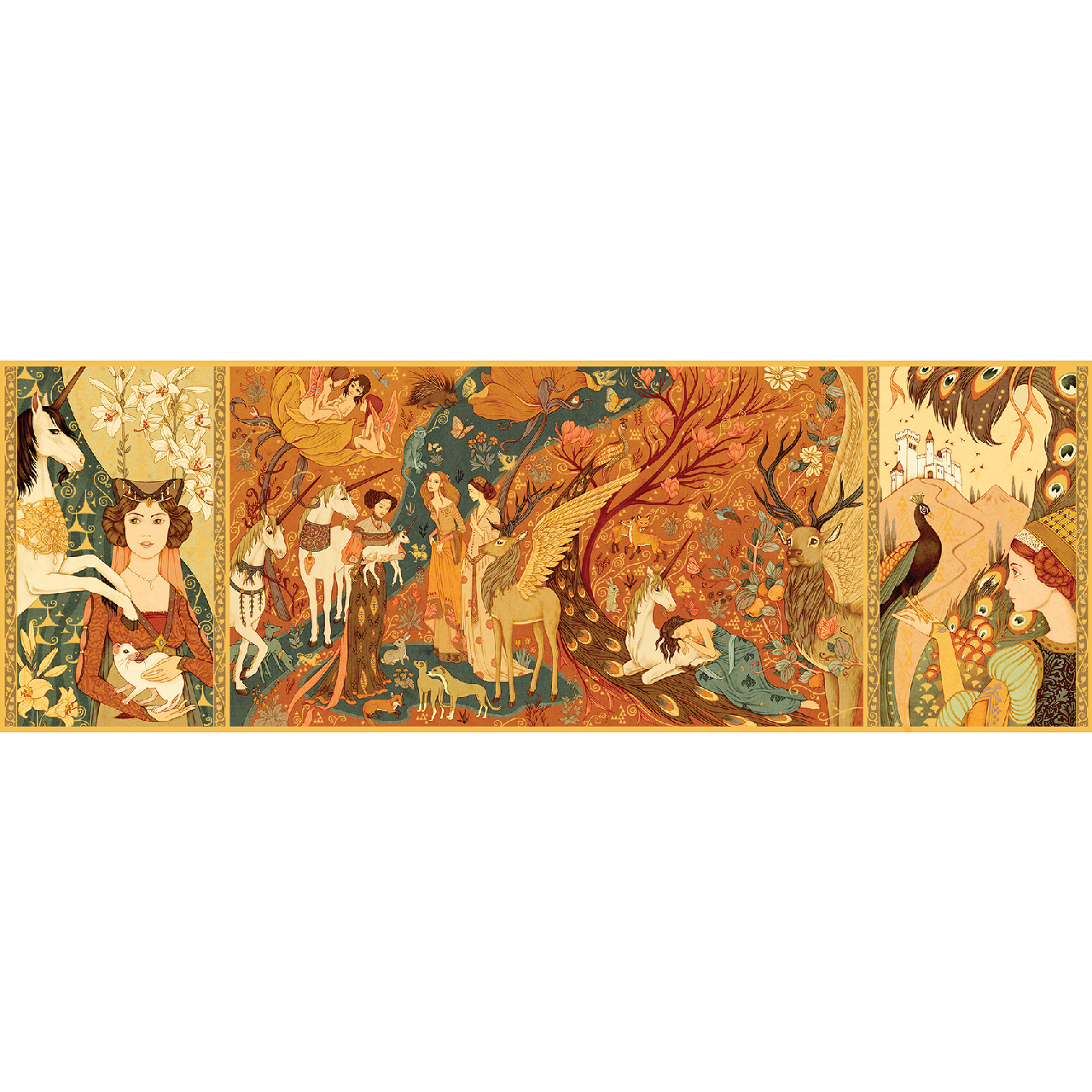 Művész puzzle - Egyszarvú és a hölgy, 500 db-os - Unicorn lady