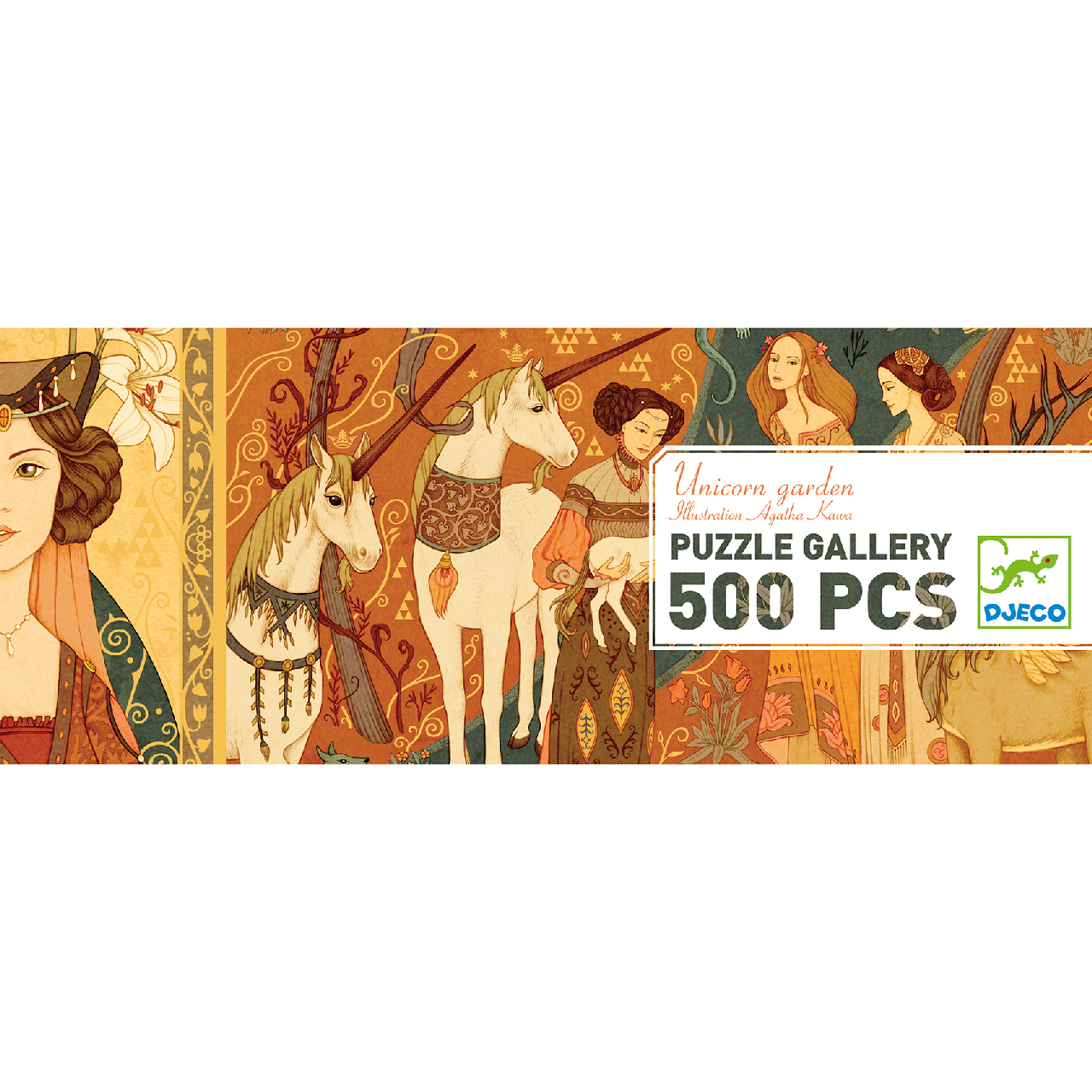 Művész puzzle - Egyszarvú és a hölgy, 500 db-os - Unicorn lady