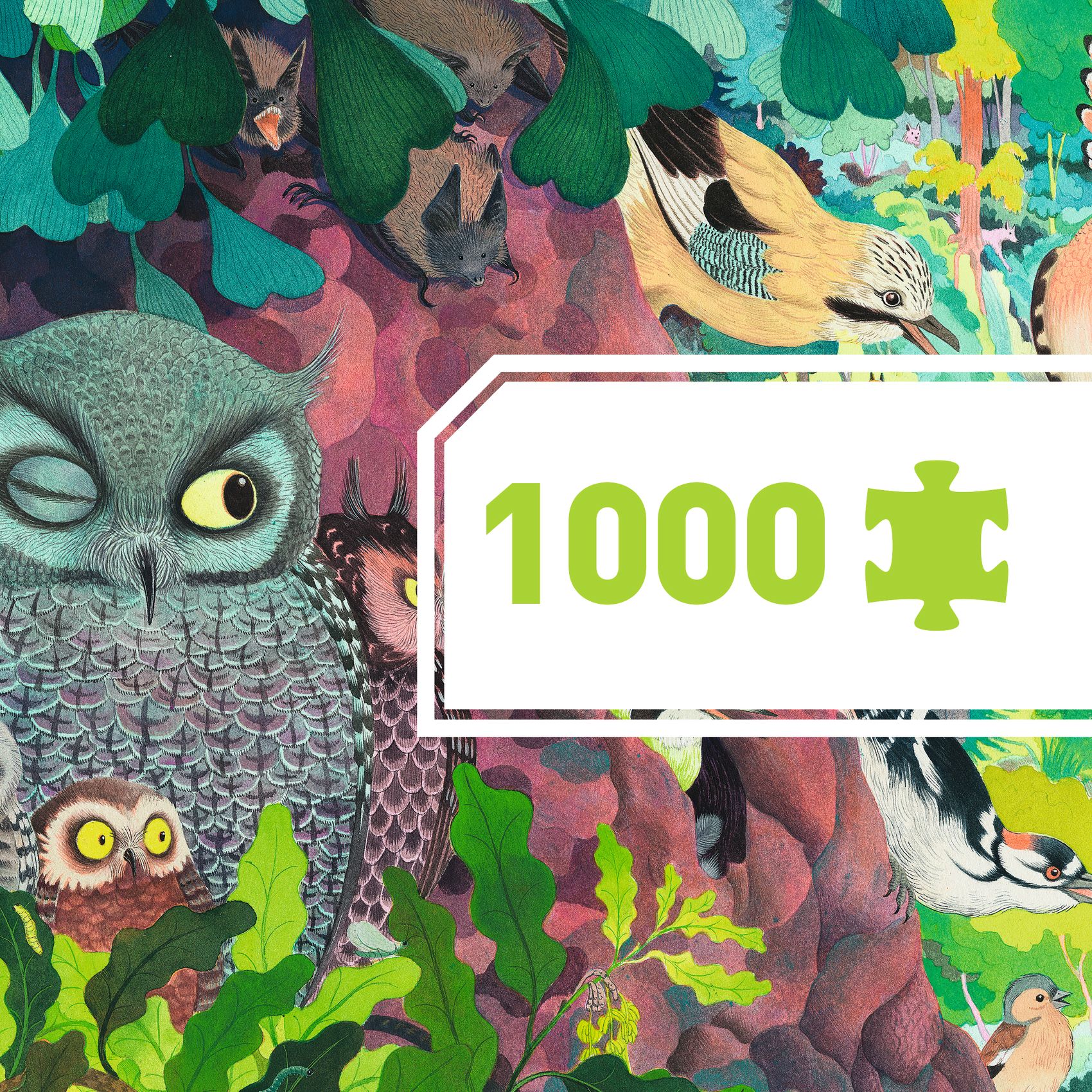 Művész puzzle - Baglyok és madarak, 1000 db-os - Owls and birds