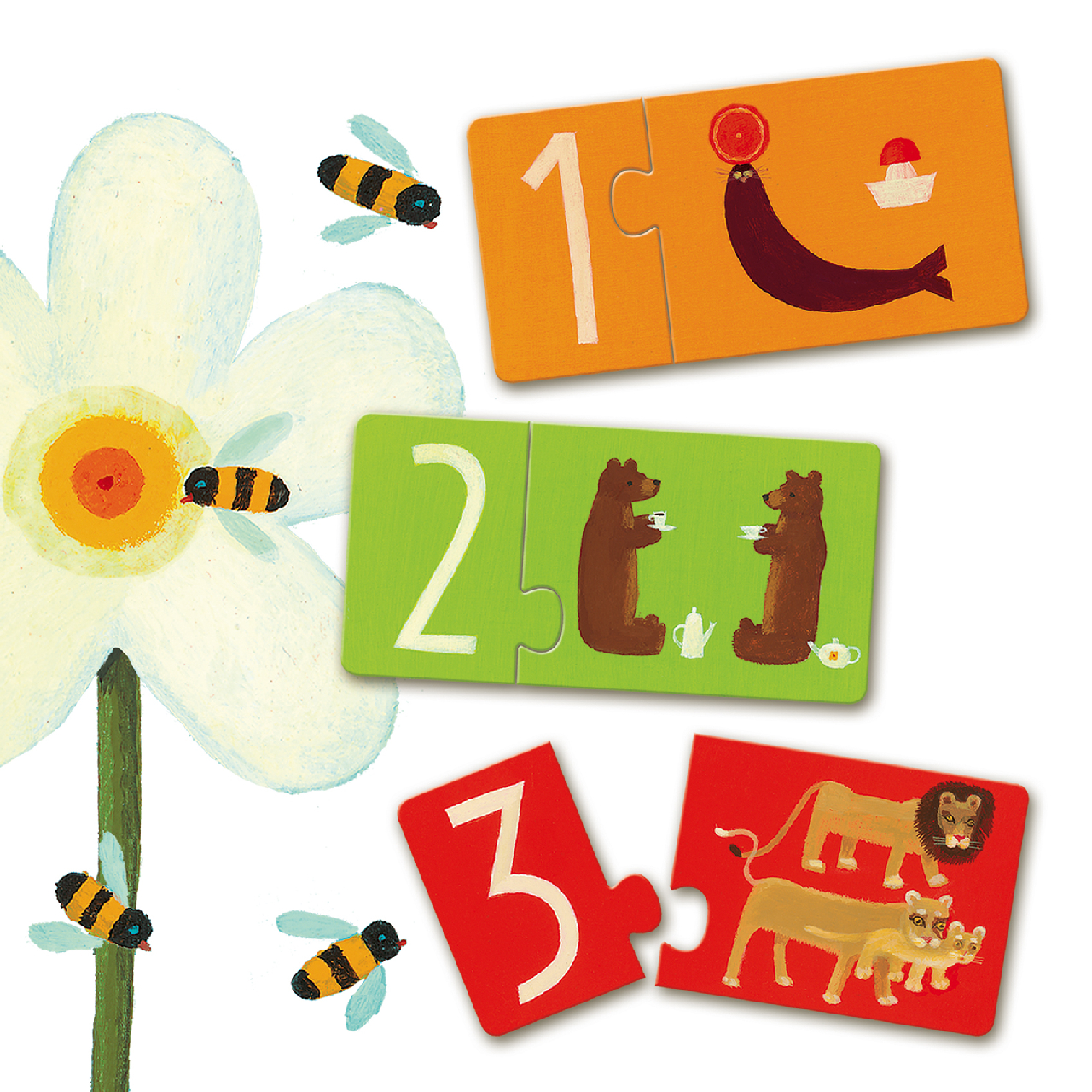 Párosító puzzle - Számok, 20 db-os - Numbers