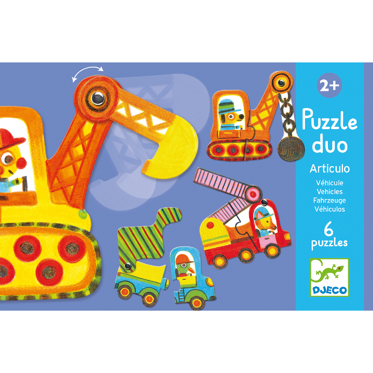Párositó puzzle - Munkagépek, 12 db-os - Articulo vehicles