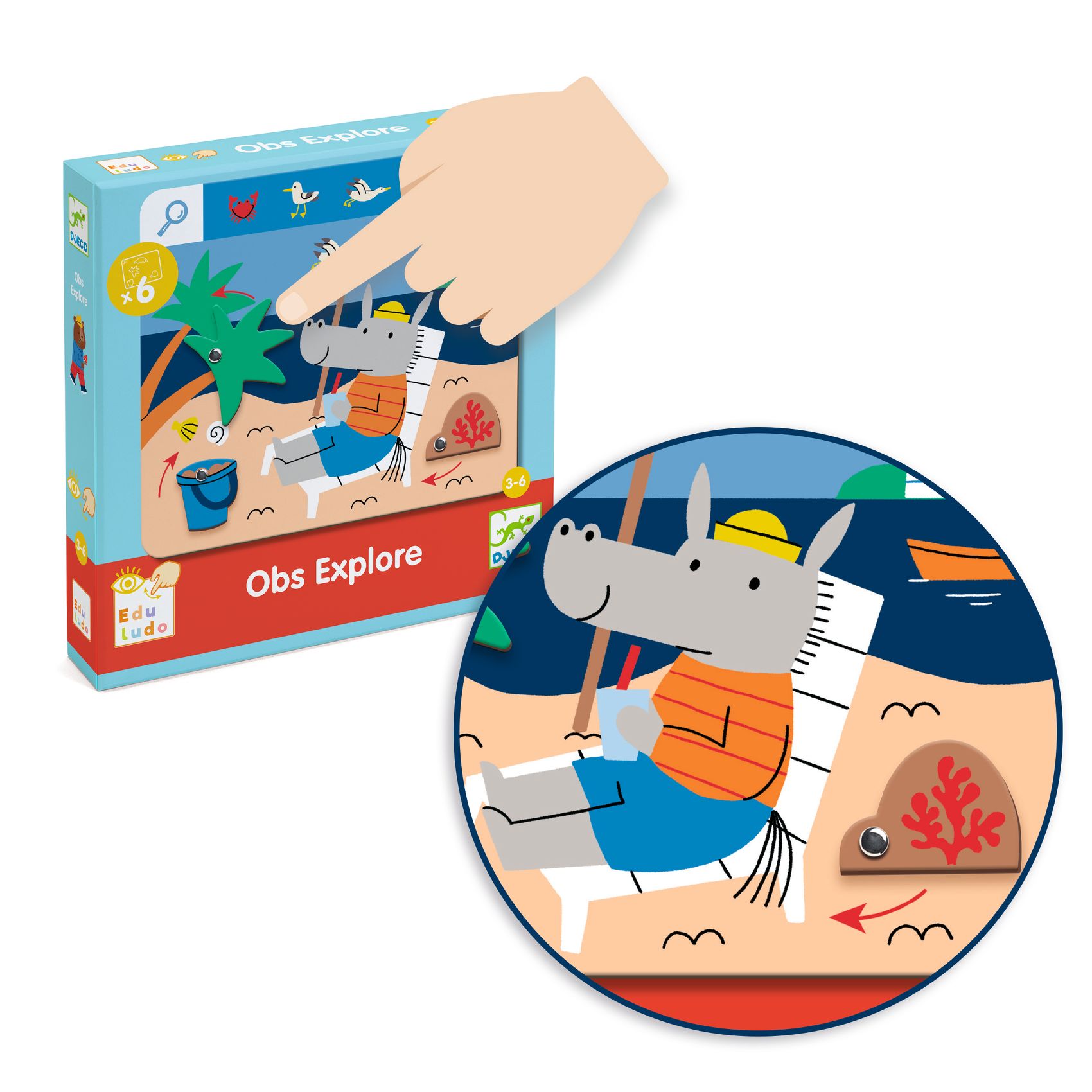 Fejlesztő játék, megfigyelés - Keress és pörgess, Kaland - Eduludo Obs Explore