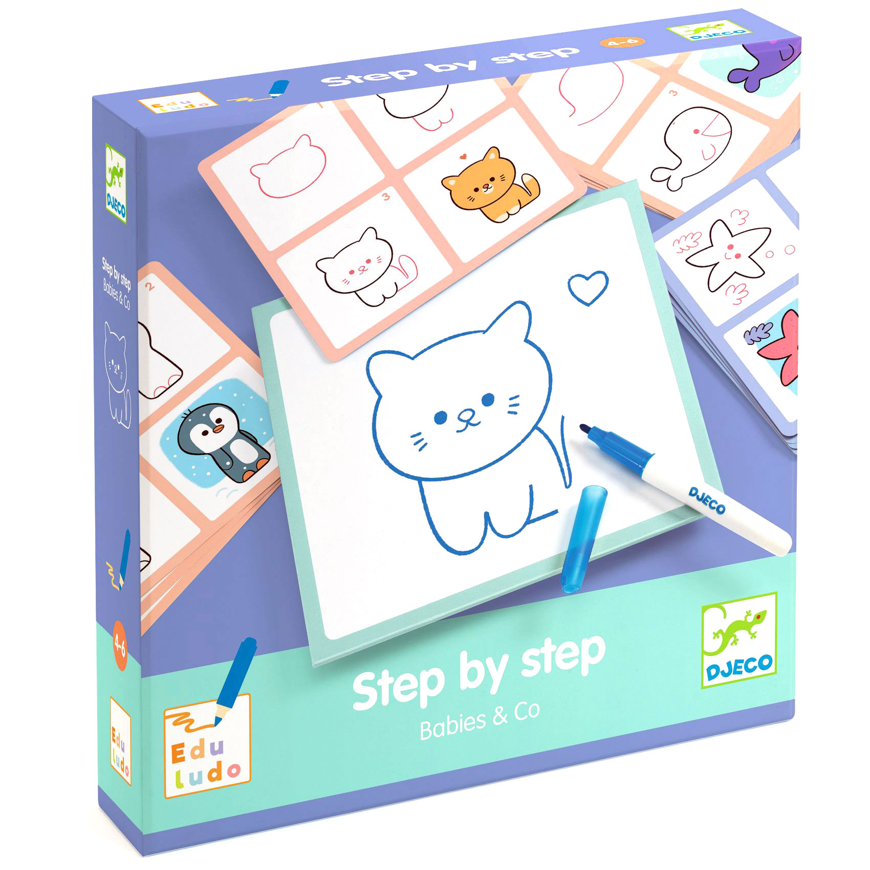 Rajzolás lépésről lépésre - Állatkölykök - Eduludo Step by step Babies and Co