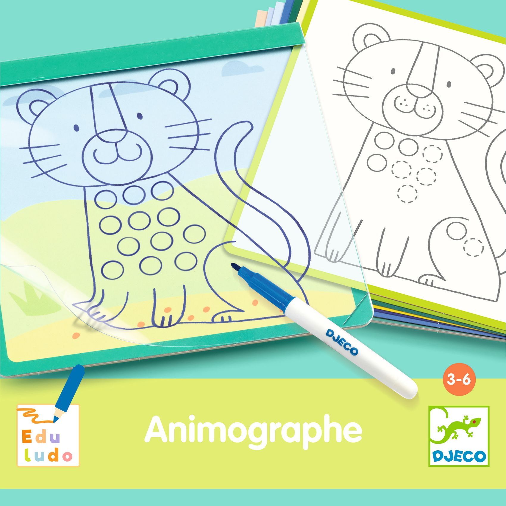 Fejlesztő játék - Állatmintás vonalvezető - Eduludo Animographe