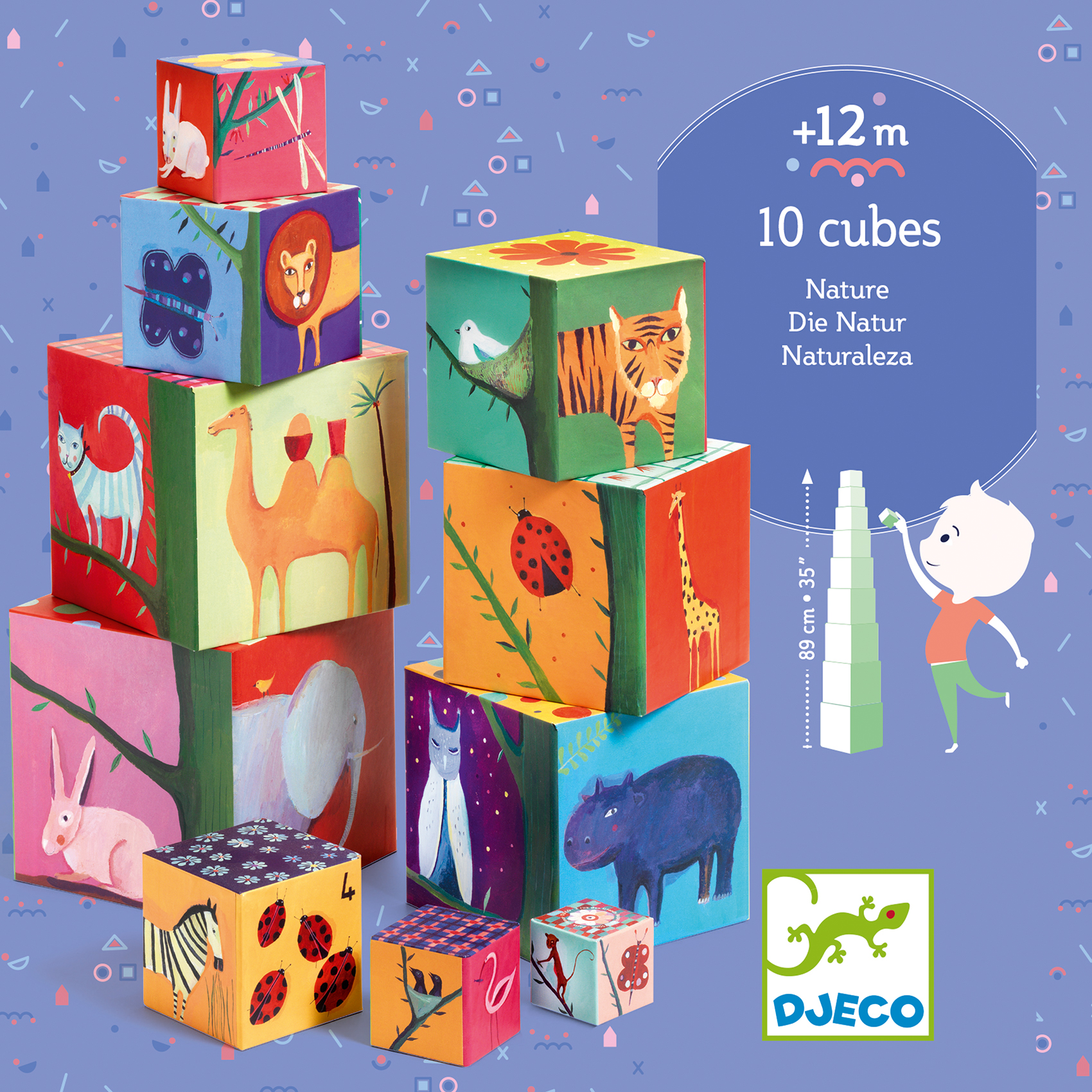 Toronyépítő kocka - Természet és állatok - 10 nature and animal blocks