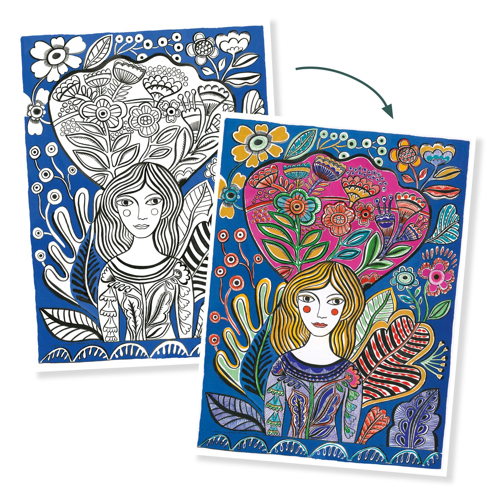 Művészeti műhely - Virágzás színezők mappa - Blooms