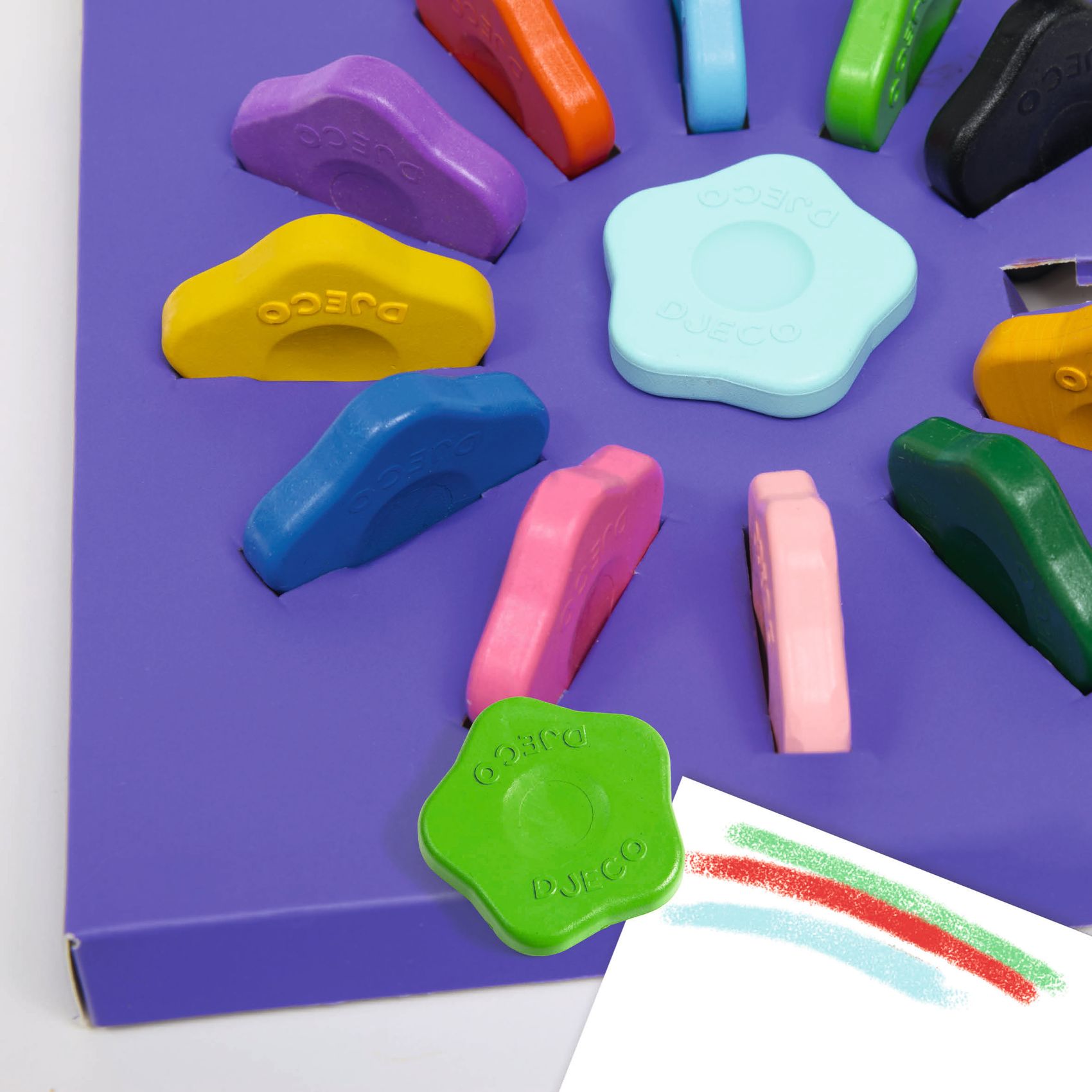 Marokkréta készlet - 12 színű virágforma - 12 flower crayons for toddlers