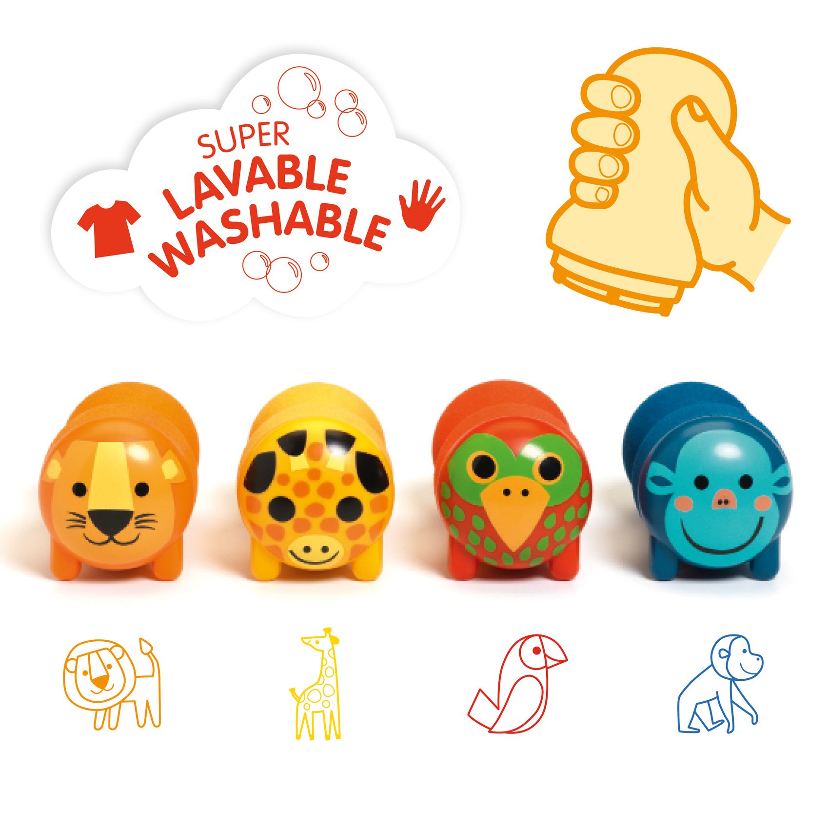 Nyomdakészlet - Szafari - Stamps for little ones - Safari animals