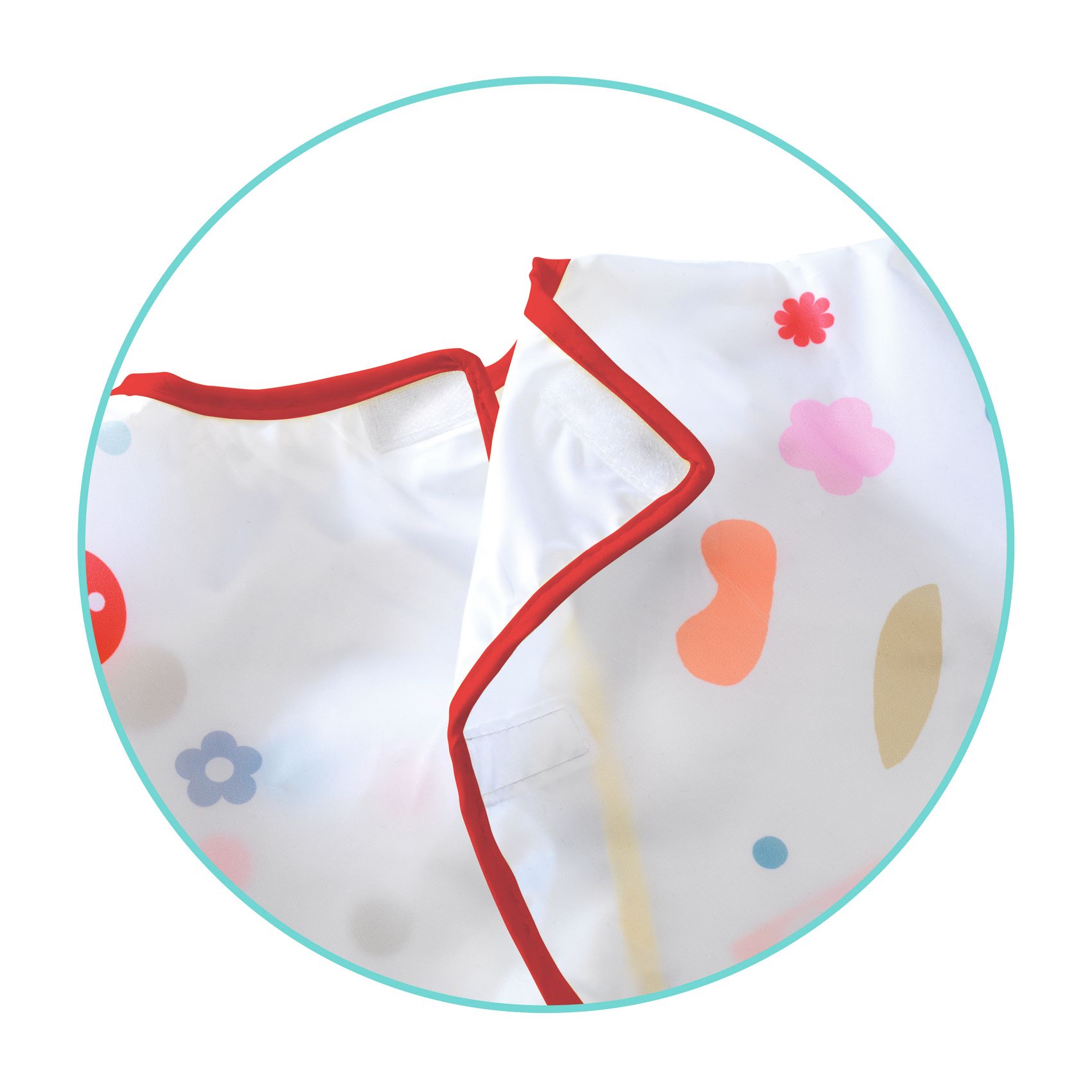 Kötény zsebbel - Matrica és ceruza mintás - Apron with pocket - Stickers and pencils