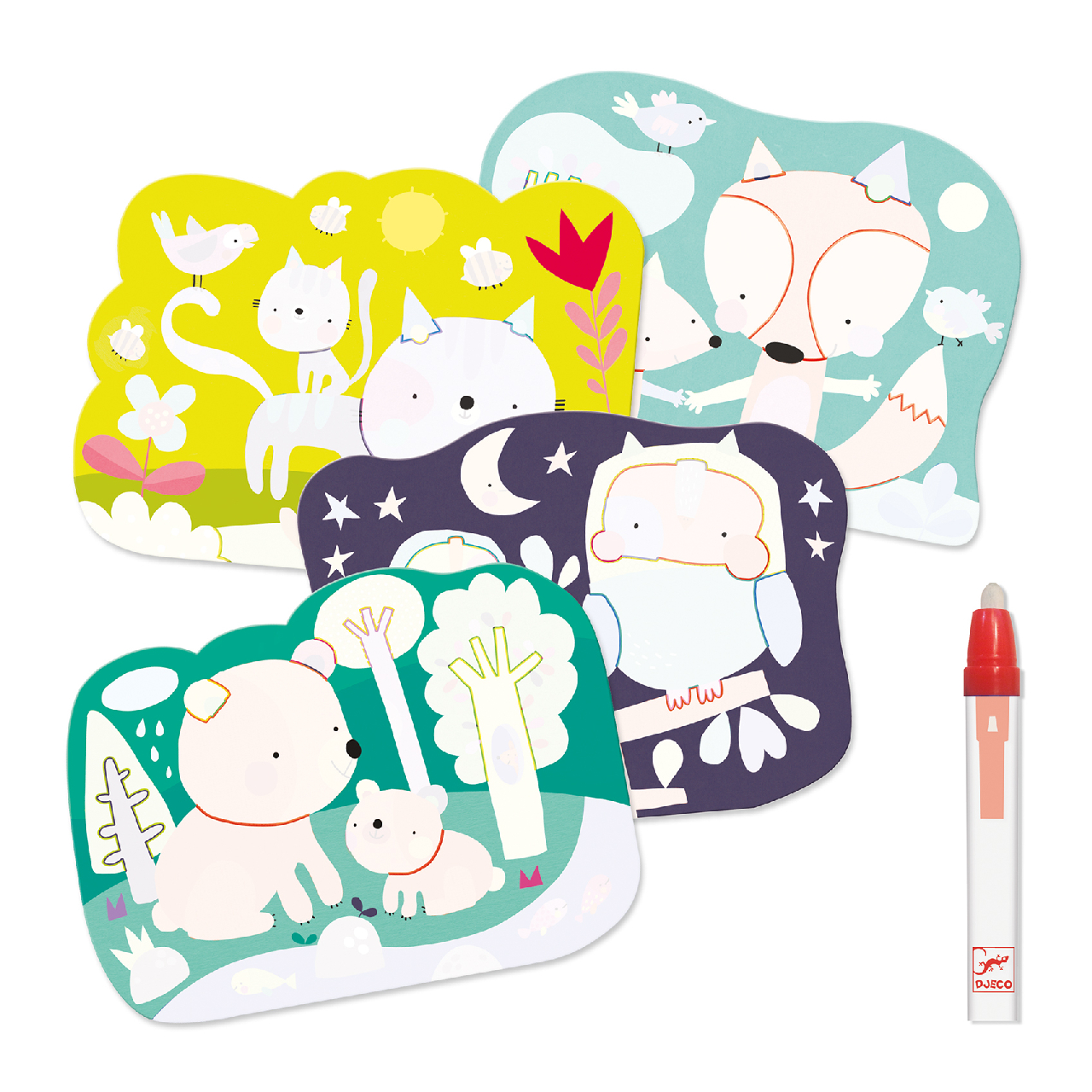 Vízzel színező készlet - Bújócska az erdőben - Hidden in the woods