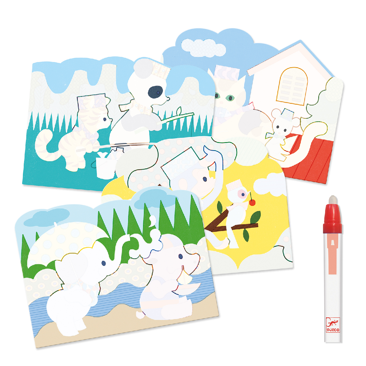 Vízzel színező készlet - Bújócska a szabadban - Hidden outside