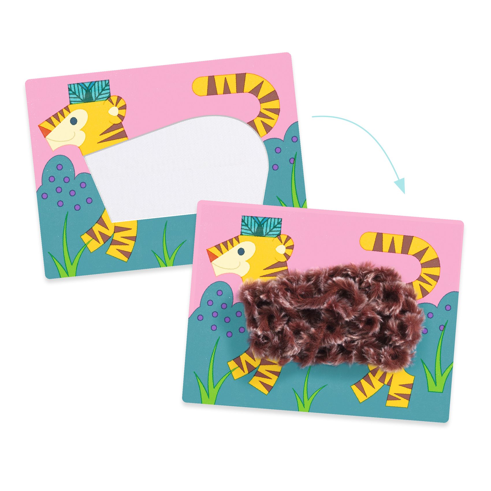 Kollázs műhely - Kalapos állatkák gyapjúval és tépőzárral - Wool and Velcro - With hats