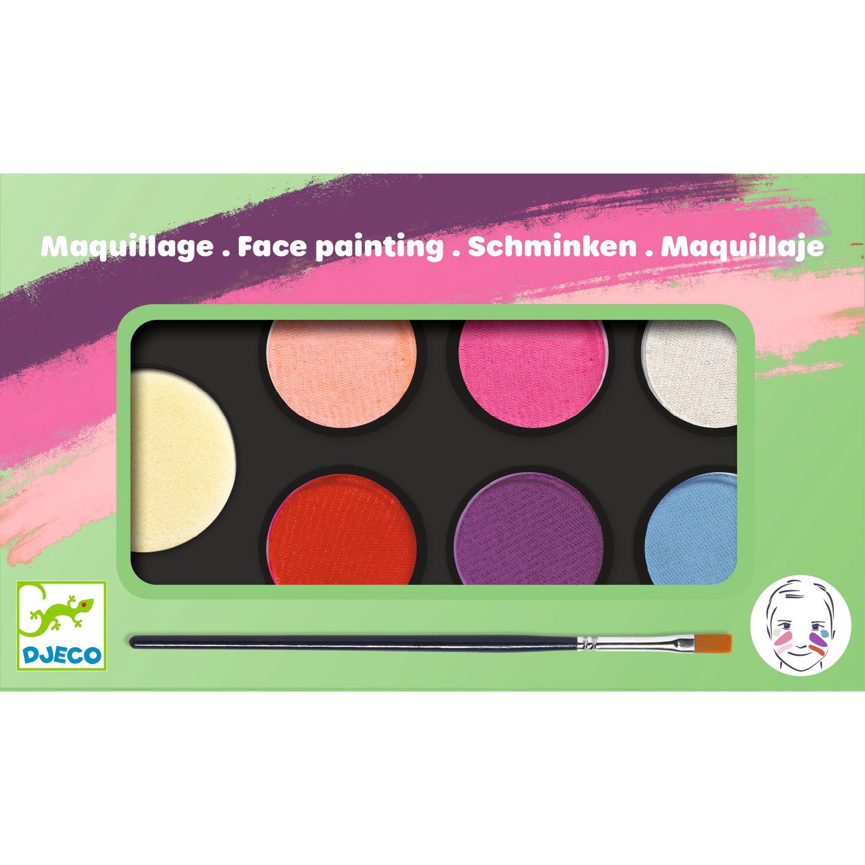 Arcfesték - 6 élénk szín - Palette 6 colours - Sweet