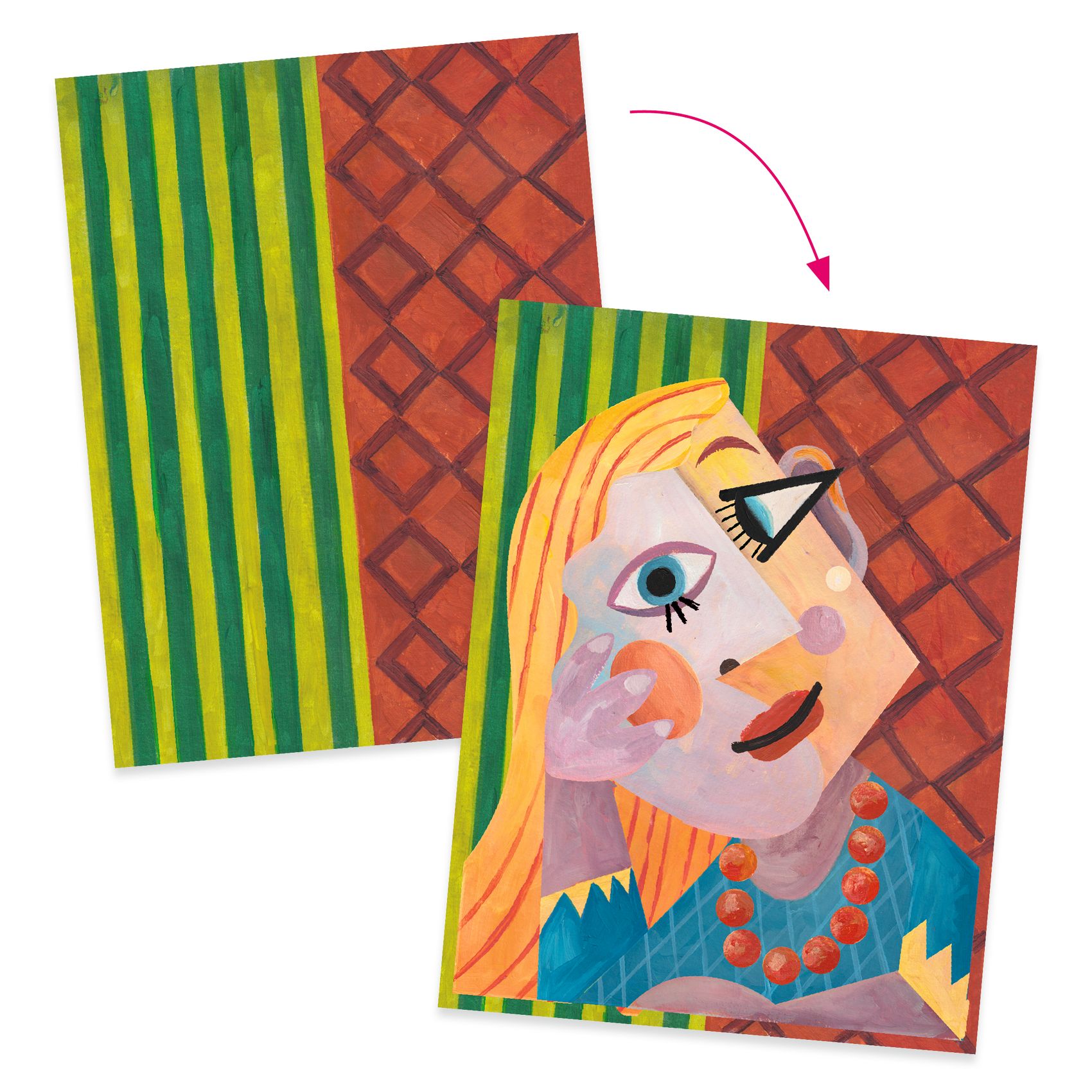 Művészeti műhely - Kubus fejek - Inspired by Pablo Picasso - Square Heads