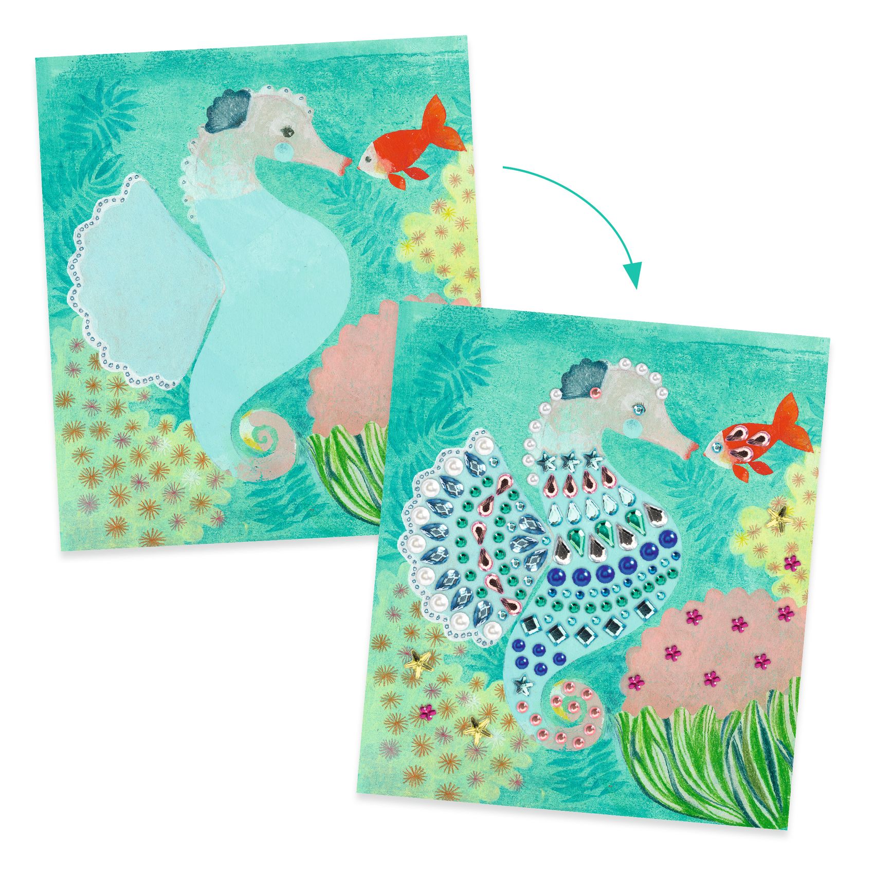 Gyémántszemes strassz képkészítés - Hullámzó víz - Watery waves