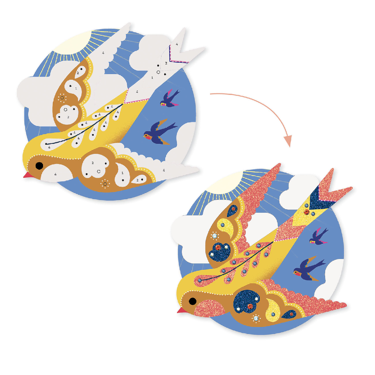 Csillámkép készítés - Édeni madarak - Paradisio