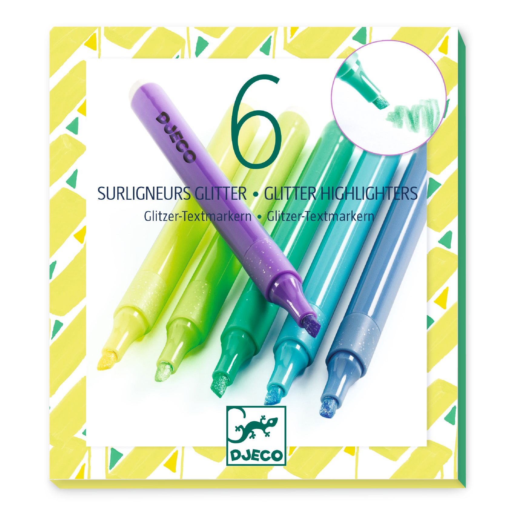 Szövegkiemelő toll készlet 6 csillámos színben, Mojito - Set of 6 glitter highlighters, Mojito