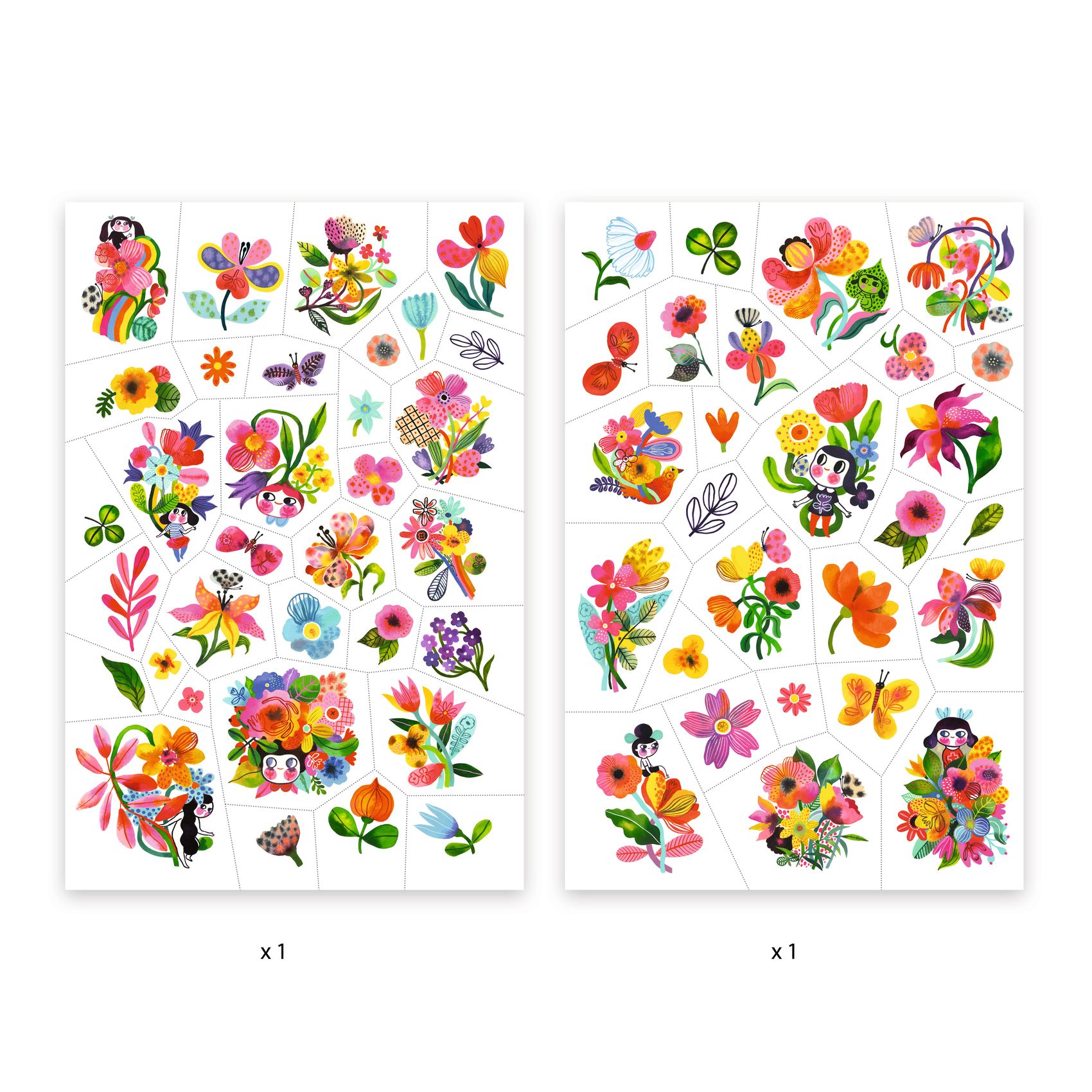 Tetováló matricák - Virág akvarell - Aqua flor