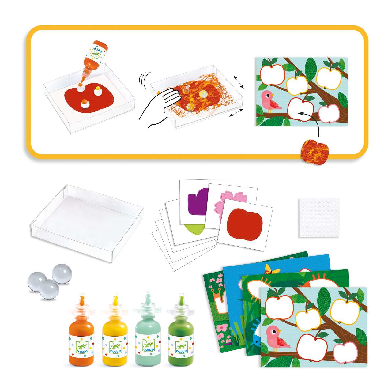 Festés üveggolyókkal - Kiskertemben - Painting with marbles