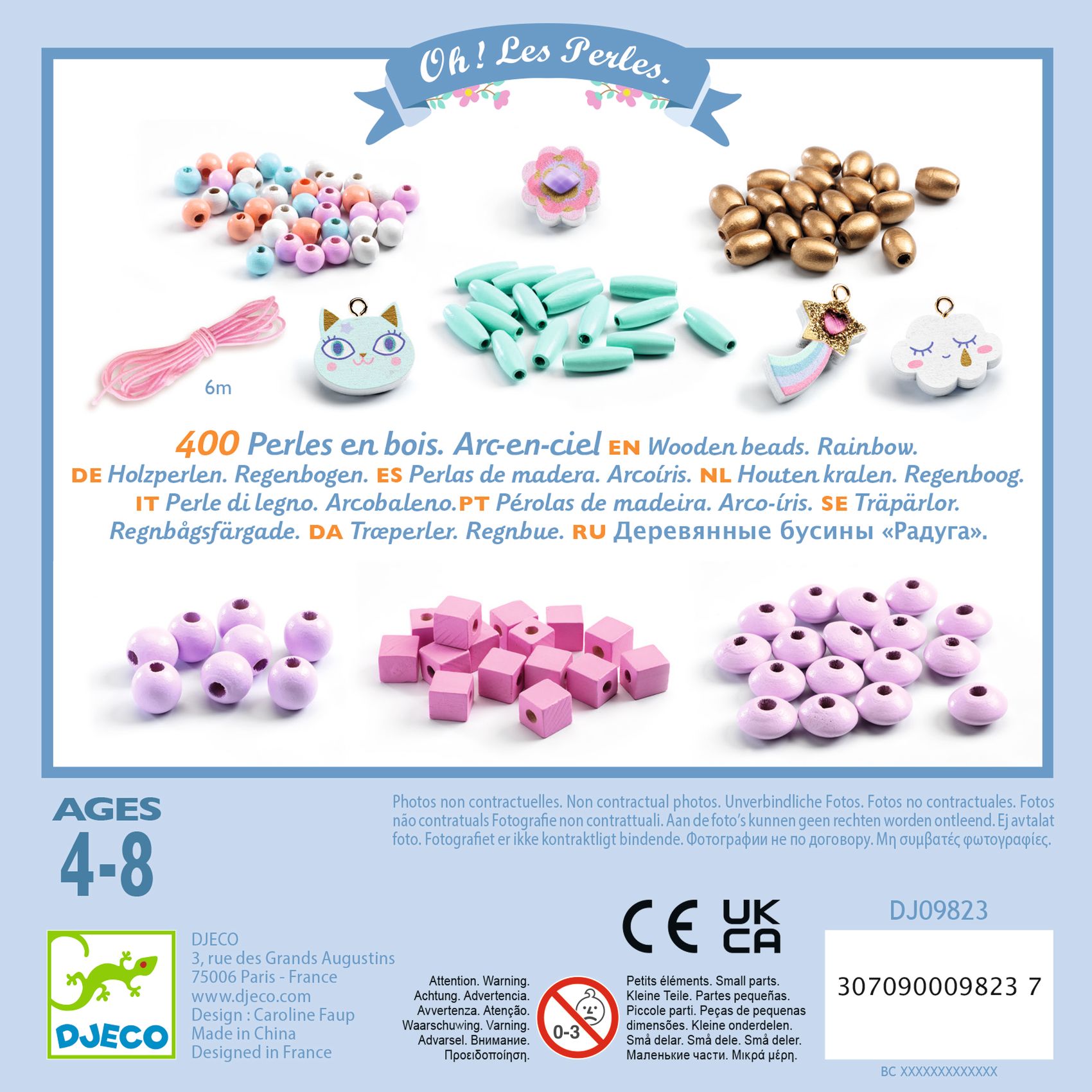 Fagyöngy készlet - Szivárvány - Wooden beads, Rainbow