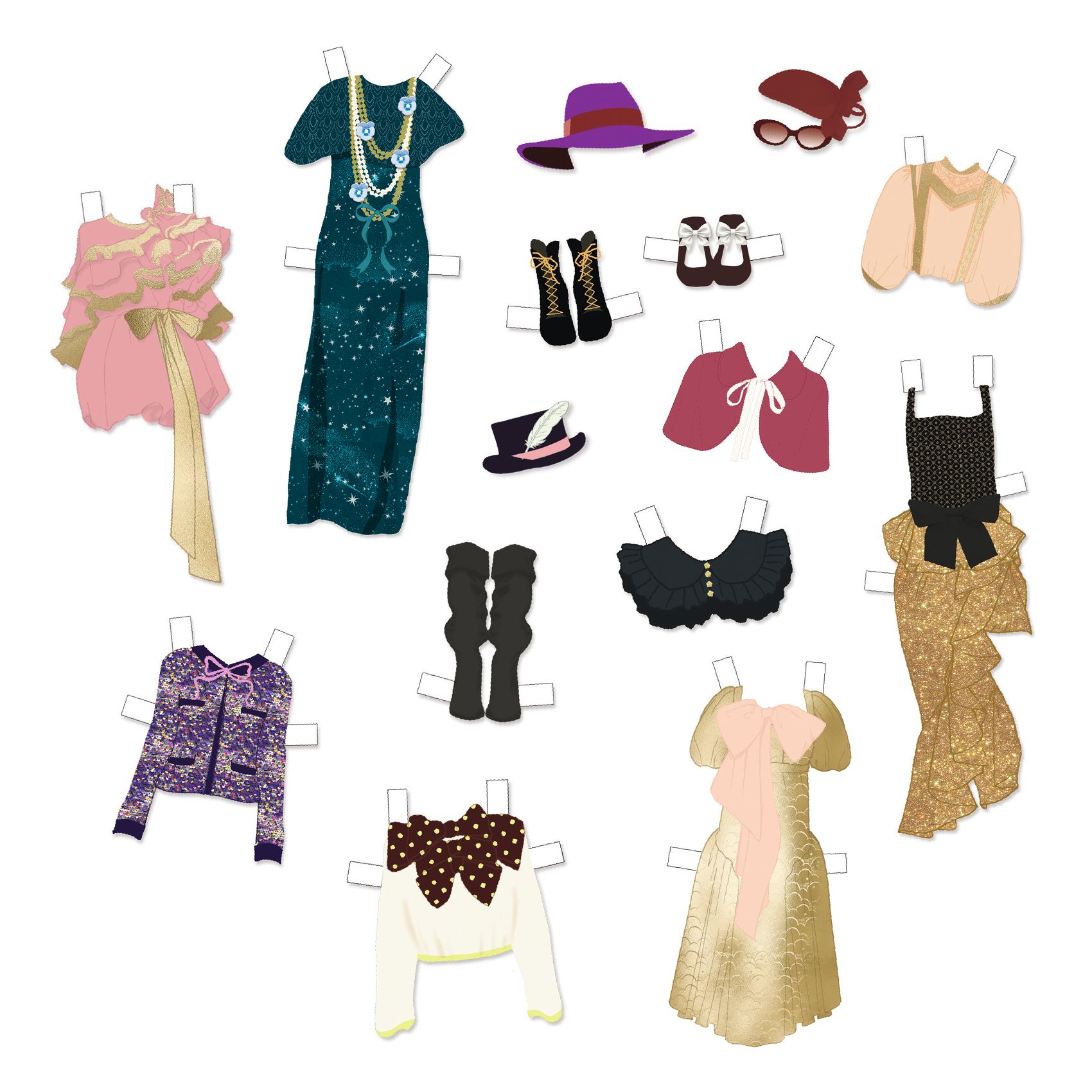 Papírbaba öltöztető - Elegáns gardrób - So chic wardrobe