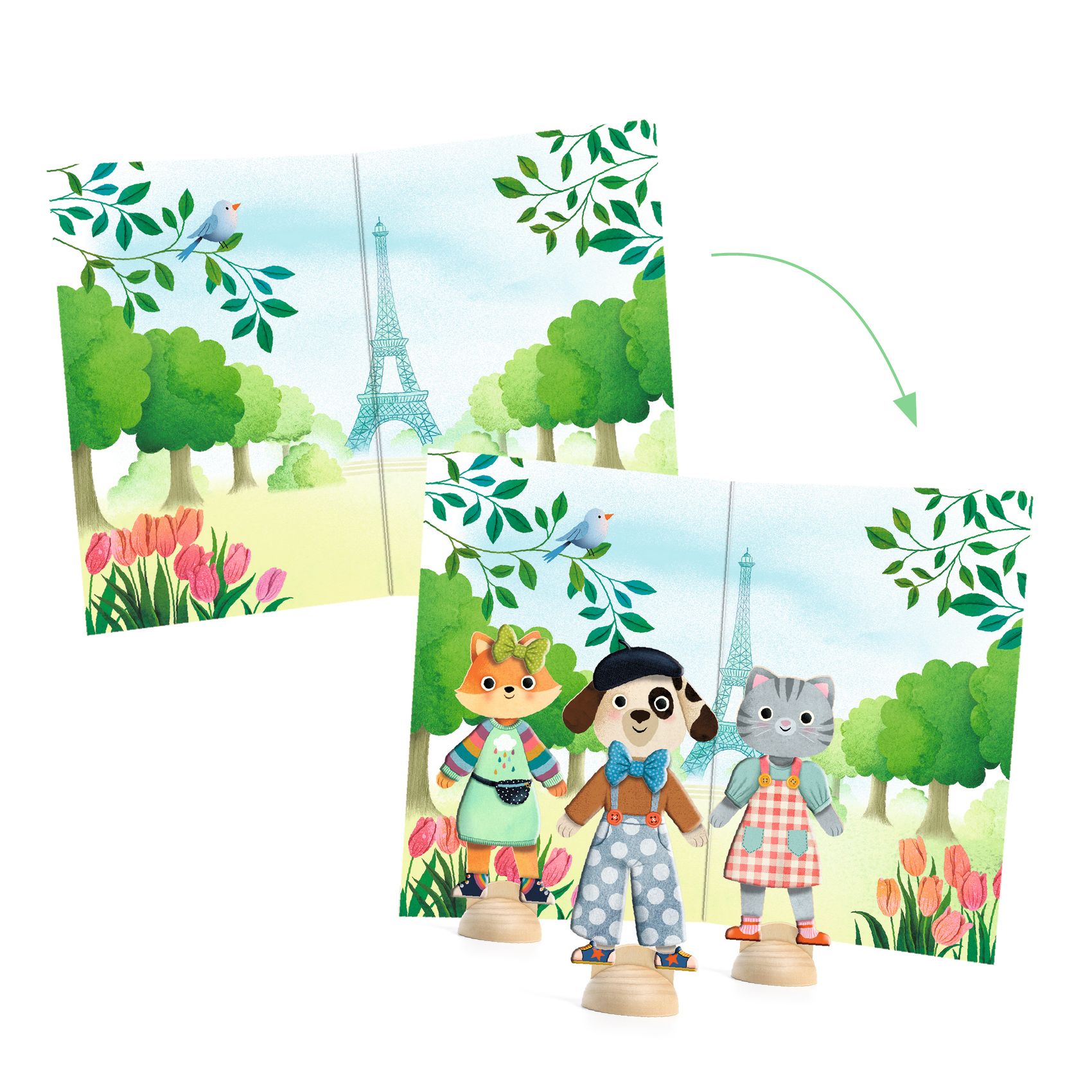 Papírbaba öltöztető - Stílusosan Párizsban - Bonjour Paris