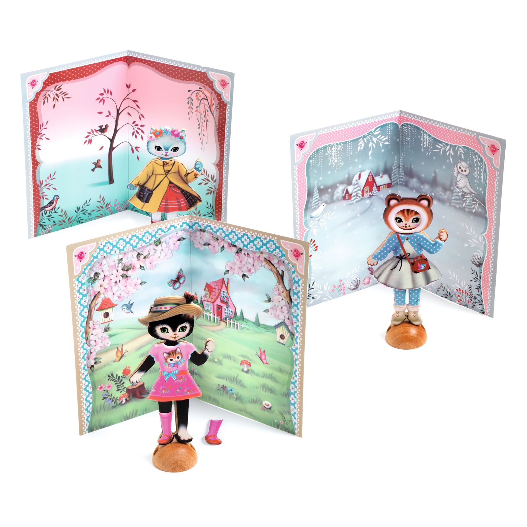 Papírbaba öltöztető - Kismacska gardróbja - Little gardrobe