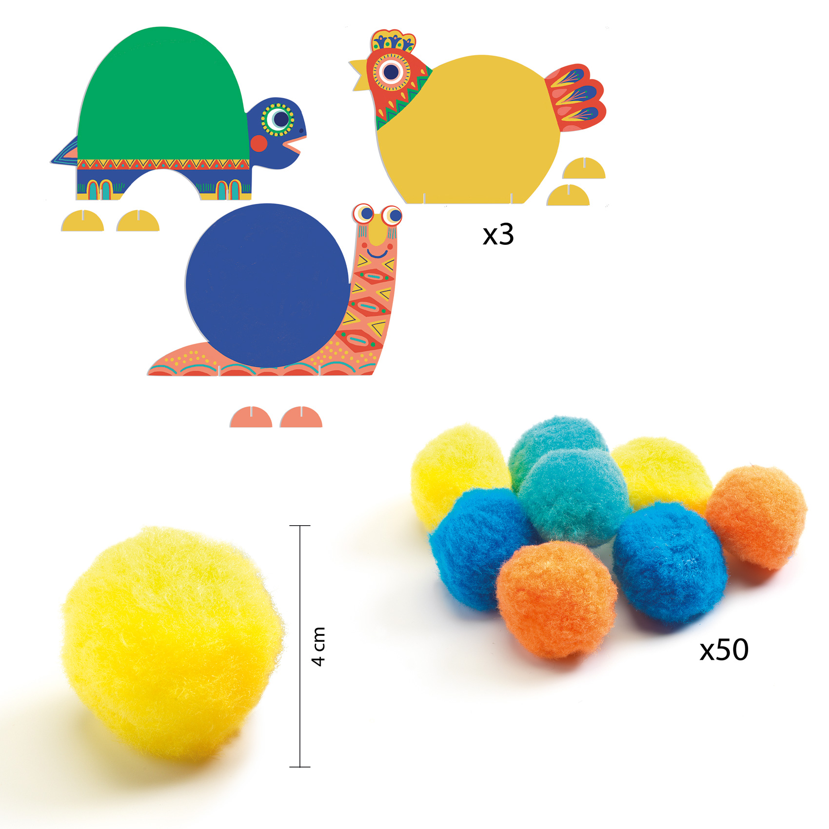 Pompom-kép készítés - Óriáspompomos állatok - Fluffy animals