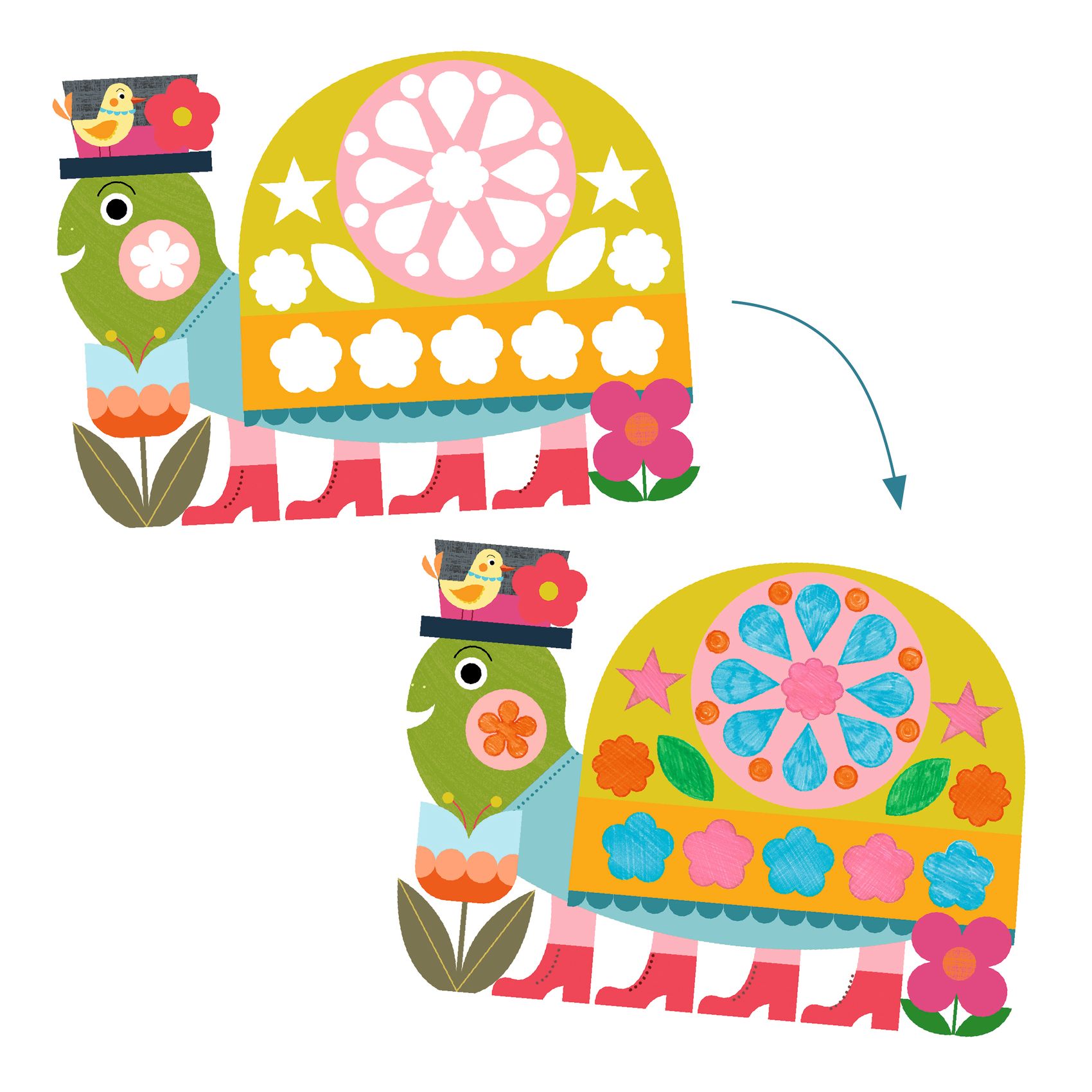 Színezés sablonokkal - Rendezetten vidám - Neat but fun