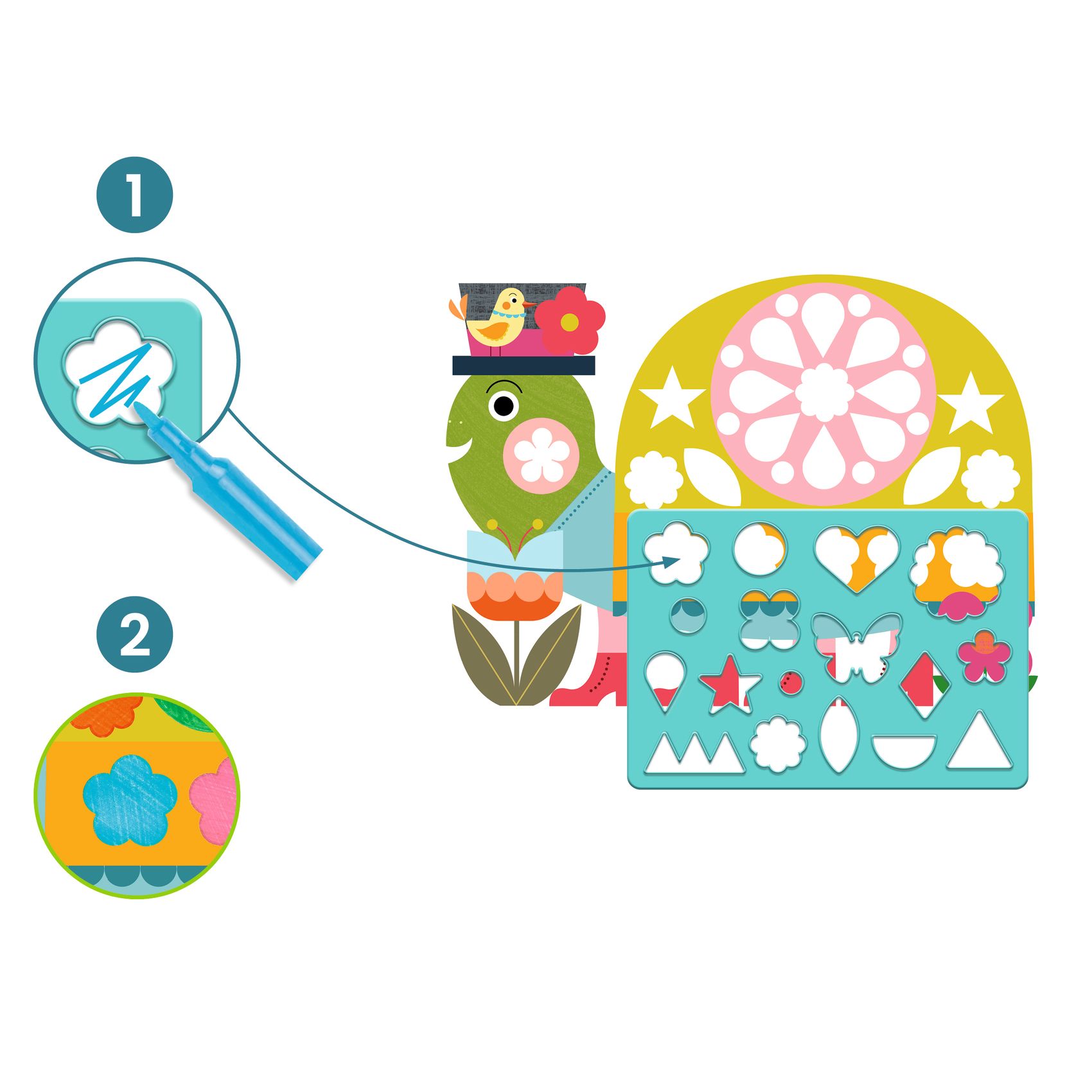 Színezés sablonokkal - Rendezetten vidám - Neat but fun