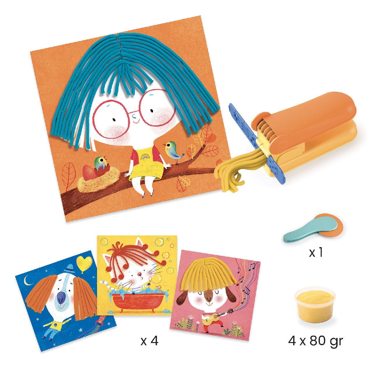 Gyurmaformázós képkészítés - Göndör és egyenes frizura - Curls and straight hair