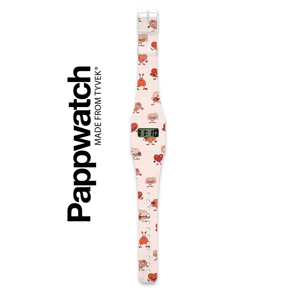 Papír karóra - HEARTS - Pappwatch Kids